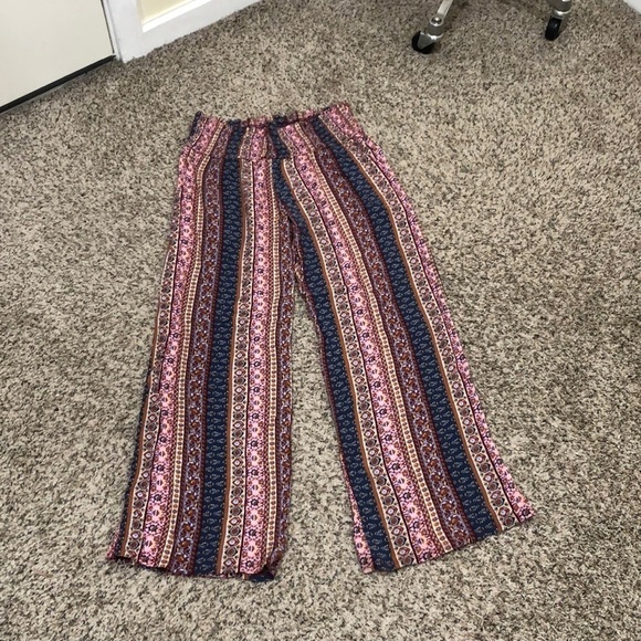 Three Dots Wide Leg Pants Size Small Multicolor Tribal Print - Picture 2 of 10